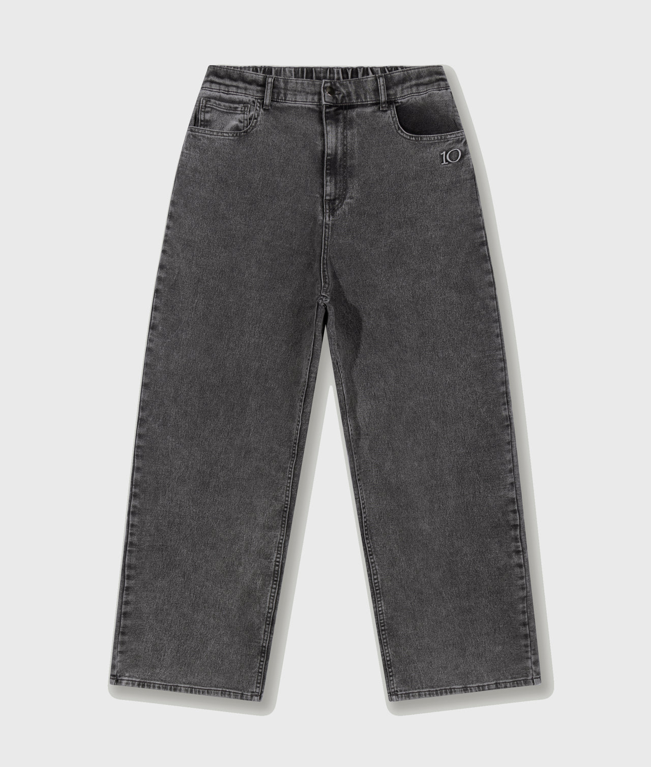 Wide-Leg-Jeans in Anthrazit